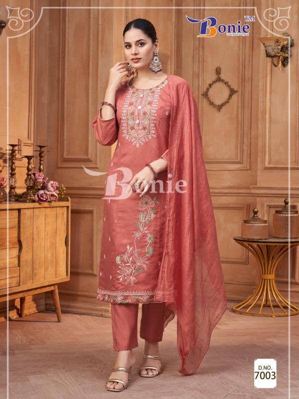 Bonie Chavi Vol 7 Embroidered Silk Kurti Bottom With Dupatta Collection